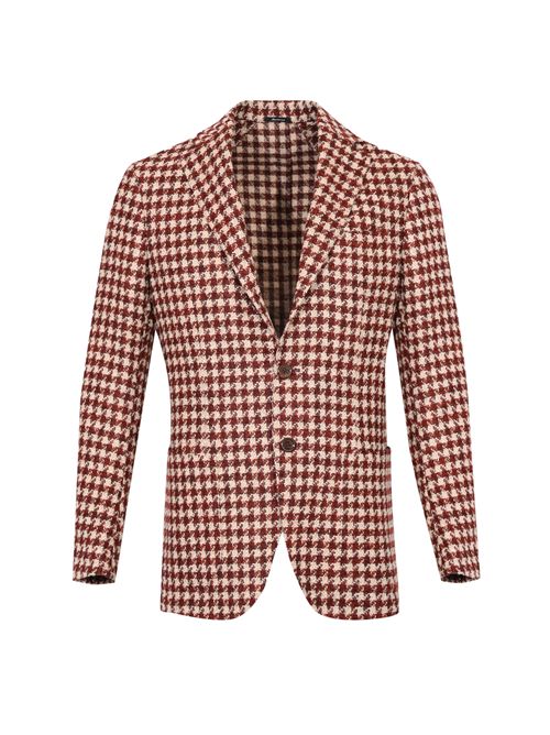 Giacca monopetto in lana pied de poule rosso e bianco SARTORIO NAPOLI | SG1250 SS058106000